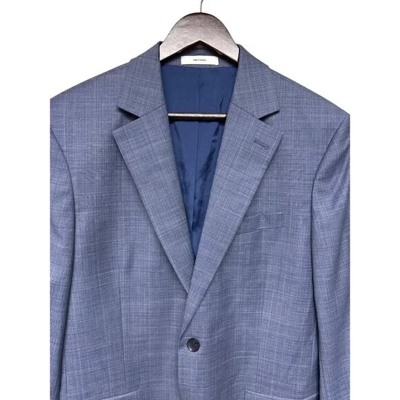 NEW Nordstrom Zigone Men's Blazer Blue Wool Two Button Lined Jackert Size 40R